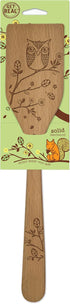 Talisman Designs Laser Etched Beechwood Turner, Woodland Owl Design Cooking Turner