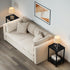 13.3''D 2 1PCS, SAYGOER Black End Tables Small Side Table with Storage Wood Night Stand Metal Frames Tier Bedside Table