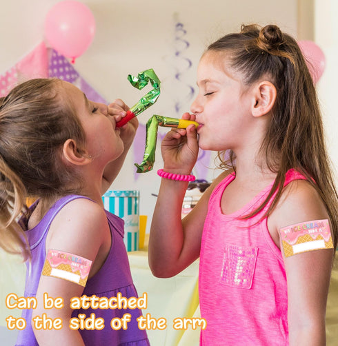 BirtDerr 30PCS What's Your Ice Cream Name, Ice Cream Decorations for Birthday Party, Sticker Name Cards for Birthday