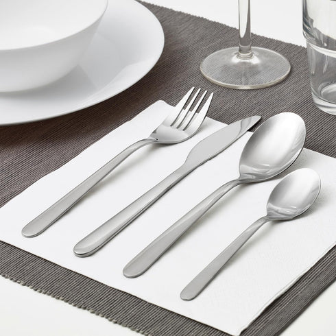 IKEA Mopsig 16 Piece Modern Silverware Cutlery Set, Flatware Set for 4 People, 18/10 Stainless Steel Mirror Polished