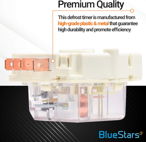BlueStars Refrigerator Defrost Timer Replacement Part - Compatible with Frigidaire & Kenmore - Replaces 215846606