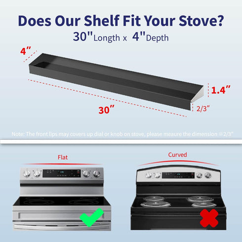30" 4" IIIOIIIA Stove Top Magnetic Shelf for Kitchen Organization, Magnetic Spice Rack Over The Stove, Deep Spice