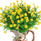 8 Bundles Artificial Flowers, UV Resistant Fake Plastic Plants for Indoor Outdoor Home Kitchen Office Wedding D cor