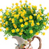 8 Bundles Artificial Flowers, UV Resistant Fake Plastic Plants for Indoor Outdoor Home Kitchen Office Wedding D cor