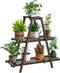 GHWIE Plant Stand Indoor Plant Shelf Outdoor bamboo Plant Rack, 3 Tiers Ladder