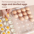 77L (Set 2), 48 Deviled Egg Containers with Lid, of Plastic Deviled Egg Carrier with Handle for Eggs, Clear Storage