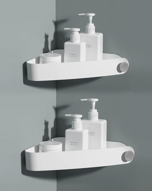 Sotfamily Plastic Shower Caddy Corner (for 90 Only), 2 Pack Adhesive Corner