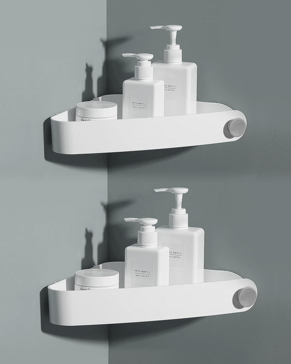 Sotfamily Plastic Shower Caddy Corner (for 90 Only), 2 Pack Adhesive Corner