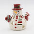 Fine Ceramic Snowman Tea Light Candle Holder Wearing Scarf, 5-1/2" H