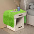 36'' Summer Spring Green Table Runner Short, Small Fluffy Faux Fur Dresser Runners for Bedroom, Furry Coffee Table