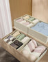 12 Pack Closet Clothing,Socks,Bra,Towels,Ties(12 Pack,Beige) Fordonral Drawer Organizer Clothes, Foldable Fabric