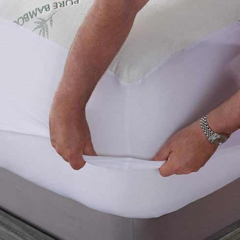 California King Mattress Protector by PURE BAMBOO, Waterproof - Viscose Derived from Bamboo, Breathable, Noiseless