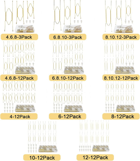 Plate Hangers for The Wall, Display Wall Plate Holders, 3 Pack (8"/10"/12")