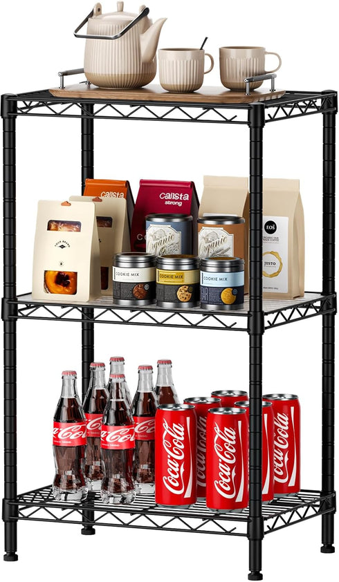 SINGAYE 3 Small Shelves Storage Shelf Wire Shelving Unit Metal Shelf Adjustable