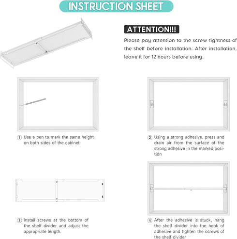Expandable Closet Tension Shelves Organizers, Heavy-Duty Metal Adjustable Locker Shelf for Wardrobe, Pantry, Kitchen