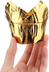 EUSOAR Disposable Baking Cups, 3.5 Ounce 50pcs Gold Tulip Cupcake Muffin Liners, Aluminum Foil Style Cups