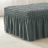 VIENLOVE 3D Bubble Lattice Rectangle Ottoman Slipcover Polyester Footstool Protector Covers with Skirt Stretch Stool