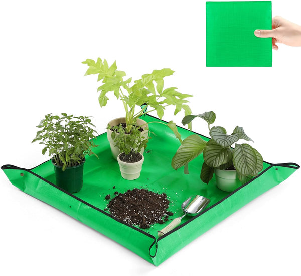 bukmialy 39.5"x39.5" Super Thick Repotting Mat for Indoor Plants - Tear-Resistant, Foldable, Double-Sided