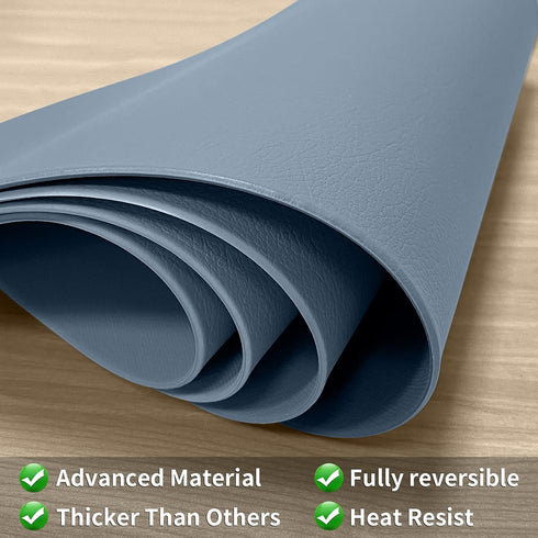 Herda Set of 6 Placemats for Dining Table, Faux Leather Wipeable Washable Mats for Round Kitchen Dining Patio