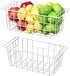 Slideep Chest Freezer Organizer Bins 16.5 Inch, Deep Metal Wire Storage Container for Kitchen, White, Set of 2
