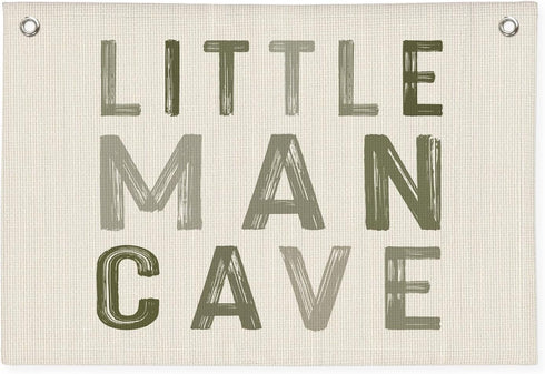 Little Man Cave Decor for Nursery, Sage Green Canvas Banner, Long Live