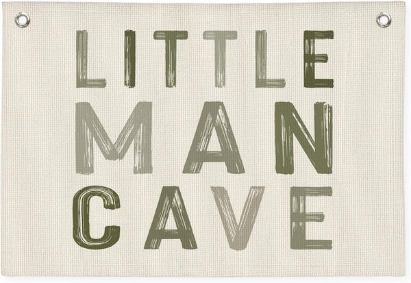 Little Man Cave Decor for Nursery, Sage Green Canvas Banner, Long Live