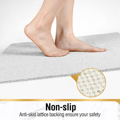 40 16 Inch, HITSLAM Non Slip Bathtub Mat x Extra Long Bath Mat for Tub, Soft PVC Loofah Shower Floor Mat with Drain