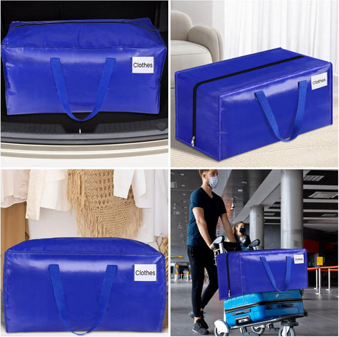 BlissTotes Moving Bags, Heavy Duty Extra Large Packing Bags, Collapsible Fold Flat Storage Totes, Alternative to Box