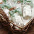 24 Pack Ethisa Vintage Oh Baby Woodland Milk Glass Bottles with Ribbons and Stickers - Classy Baby Shower Favors
