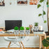 Set 4 of Small Faux Succulents in Cement Pots with Hanging Legs, Potted Mini Fake Plants for Desk, Office Cubicle