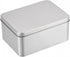 uxcell Metal Tin Box, 4.92" x 3.54" x 2.36" Rectangular Empty Containers with Lids, Silver Tone