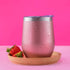 CHILLOUT LIFE 12 oz Stainless Steel Tumbler with Lid & Gift Box, Rose Gold Wine Tumbler Double Wall Insulated