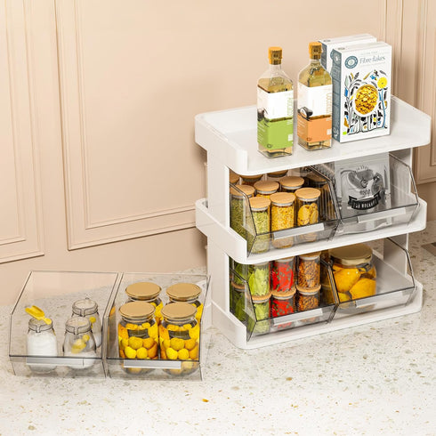 Coffee Pod Holder with 6 Drawers, 3-Tier Storage Organizer Compatible with 80 Big or 108 Small Vertuoline Pods for