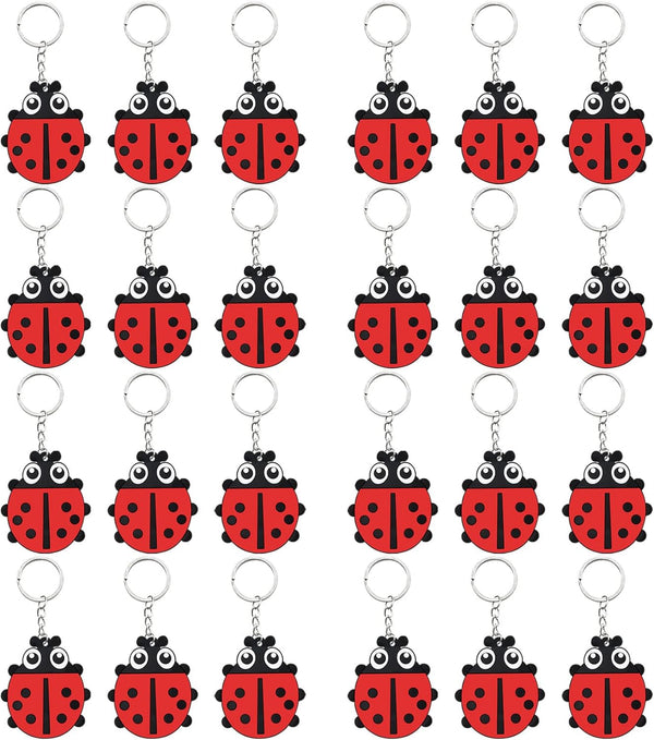 24 Pack Ladybug Keyring Party Favor, My Little Ladybug Themed Party, Baby Shower & Birthday Gift