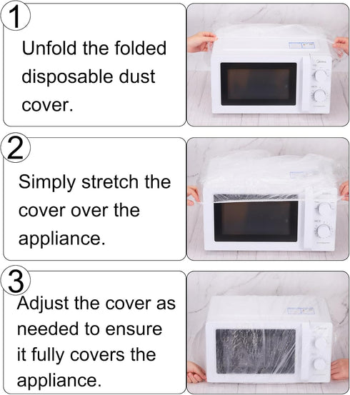 uxcell 100pcs Disposable Kitchen Appliance Covers, 39.5 Inch Thickened Clear Elastic Dust Cover for Small Appliances