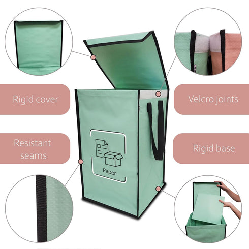3 Pack 3 NYIKA - Recycling Organizer - Reusable Recycling Bags - Recycling Sorter - Trash Sorting Bins - Compartment