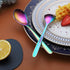 Rainbow Teaspoons, 6 Piece Spoons Silverware, Stainless Steel Small Spoons, Tea Spoons for Home, Kitchen, Restaurant,