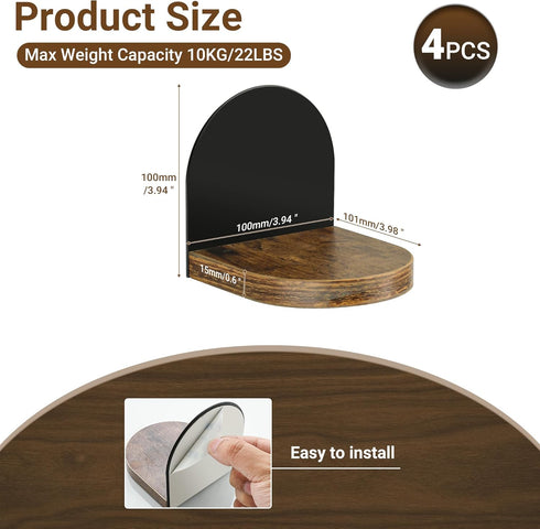4 4 Inch 4 SAYAYO Small Floating Shelves for Wall Storage, x Adhesive Wall Shelves for Bedroom Decor, Mini Display Wood