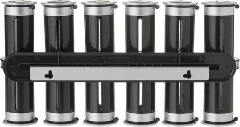 ZevrO Set 12 Zero Gravity Wall-Mount Magnetic Spice Rack, Black/Silver