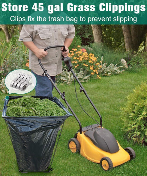 Tuohours 30-45 Outdoor Trash Bag Holder Stand - Heavy Duty Metal Garden Garbage Bag Support Frame for Gallon Capacity
