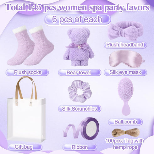 Shyyween 143 Set Pcs Shower Party Prizes for Game Winners, Guests Party Favors with Towels Socks Hair Bands Combs Eye