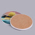 Set 6 Drink Coasters of with Holder, Ceramic Absorbent Boho Coaster for Drinks with Base and Golden Holder
