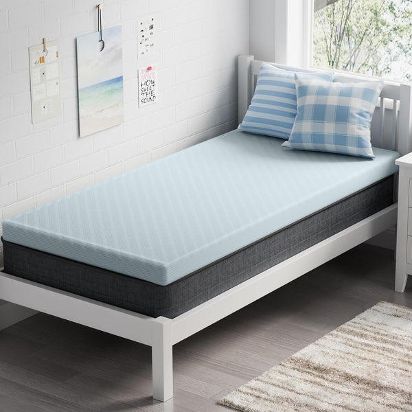 OhGeni Memory Foam Mattress Topper Pad, Soft Bed Cover with Anti-Slip Base,