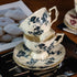KAMMAK Set 2, 6.8-Ounce Tea Cups and Saucers of Porcelain Coffee Cups, Stackable Espresso Mugs, Ceramic Demitasse