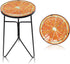 VCUTEKA Patio Side Table Outdoor Accent Table Bistro Coffee Tables Plant End