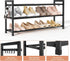 18"-33" Closet 12 3 5 LANTEFUL Adjustable Expandable Shoe Rack for Pairs Small Spaces Tier Shoe Organizer with Hooks