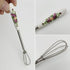 Verdental 4 Pieces 7 Inches Small Stainless Steel Whisks with Flower Shape Ceramic Handle, Tiny Balloon Whisk