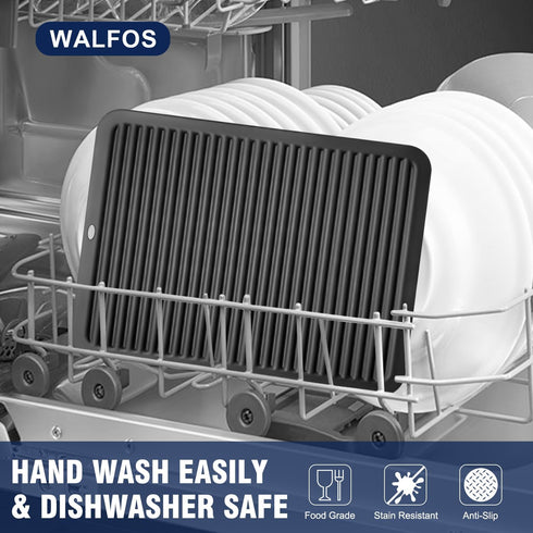 Walfos Large Silicone Trivet 16x12 Inch, Heat Resistant Pot Holders for Kitchen Quartz Countertops, 2 Pack