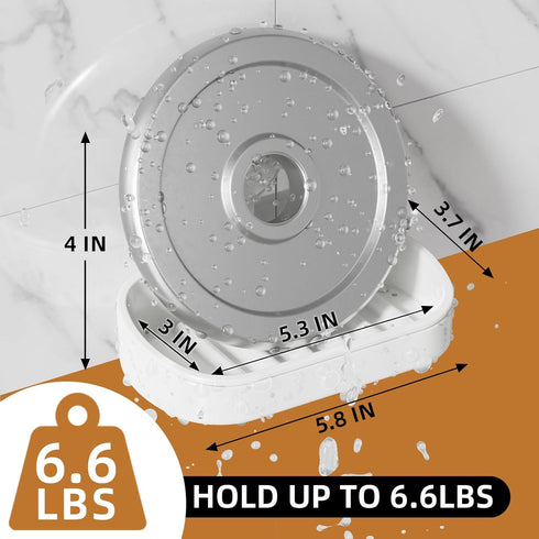 LEVERLOC Soap Dish Holder for Shower | Suction Cup Wall Mounted Self Draining Bar Soap Sponge Holder