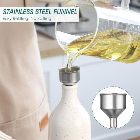 20 Oz vancasso Ceramic Olive Oil Dispenser Bottle, Bottle Dispenser with Spout and Funnel for Kitchen,Suitable for Oil